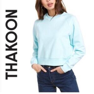 THAKOON Light Blue Crewneck Thick Sweater Small MSRP $135 NWT